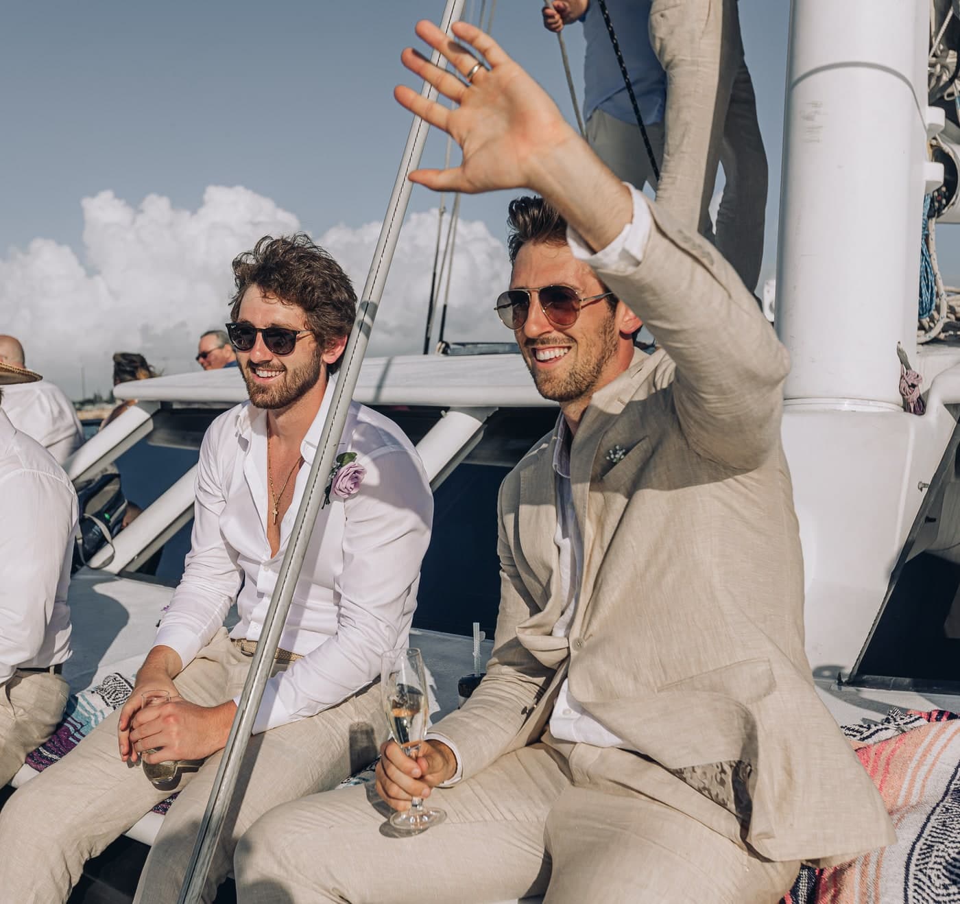 The two brothers behind HODAD, relaxed and barefoot by the coast